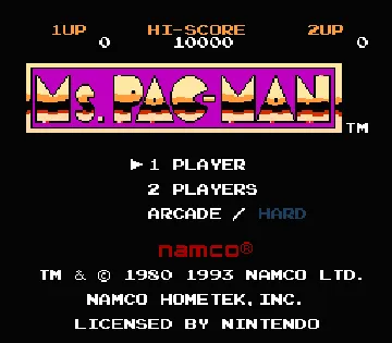 Ms. Pac-Man (USA) (Namco) screen shot title